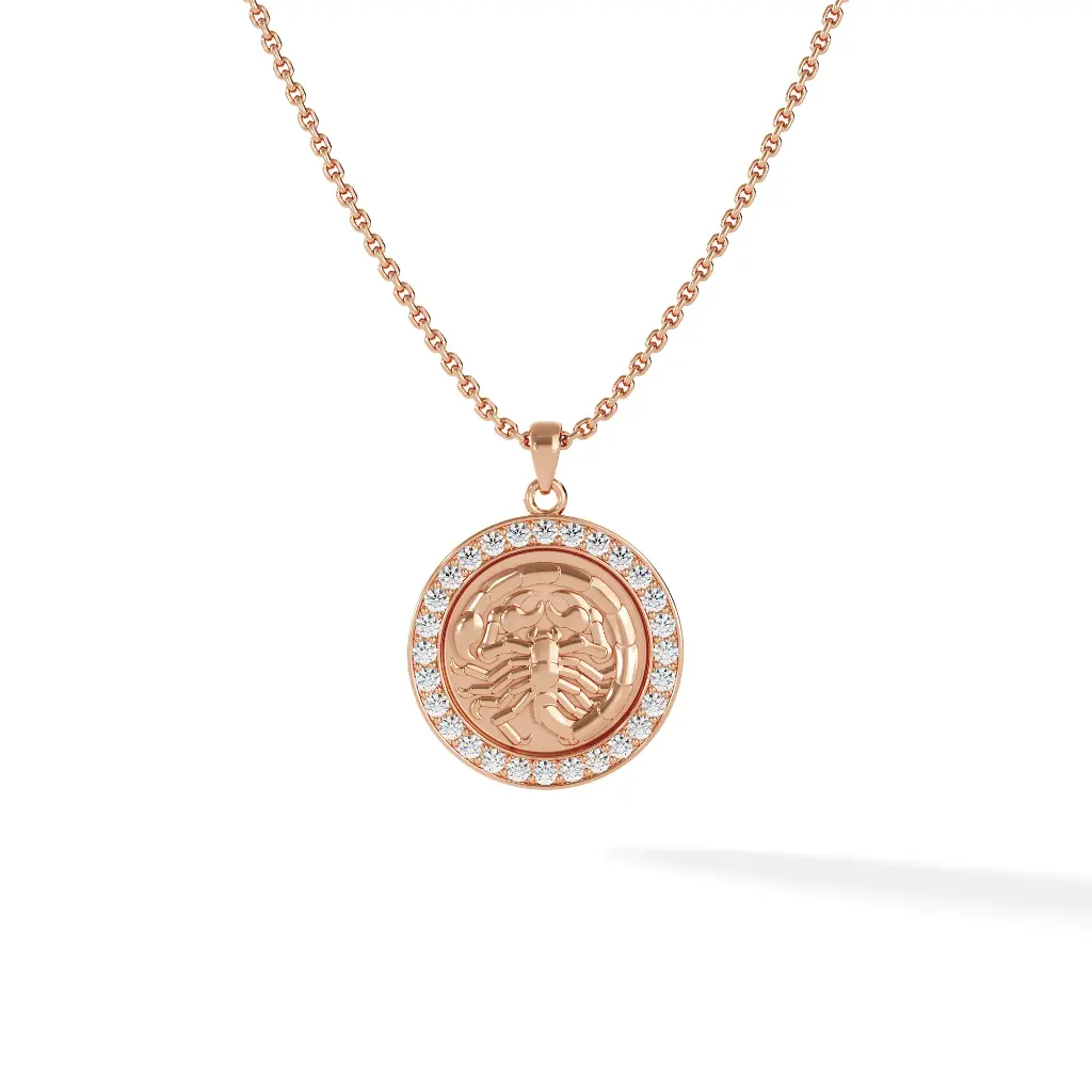 Scorpio Zodiac Pendant - Pave Diamond