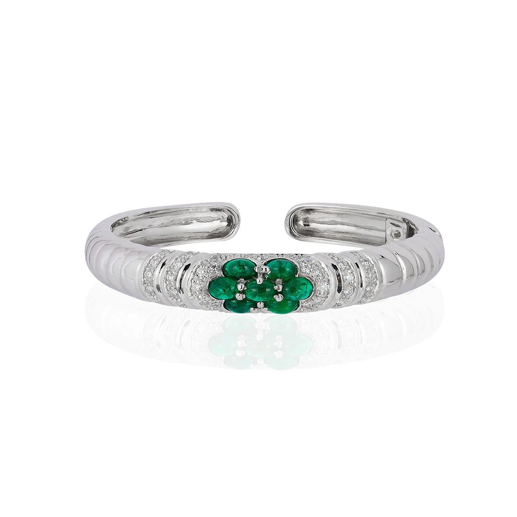 White Gold Ainsly Six-Petal Bangle
