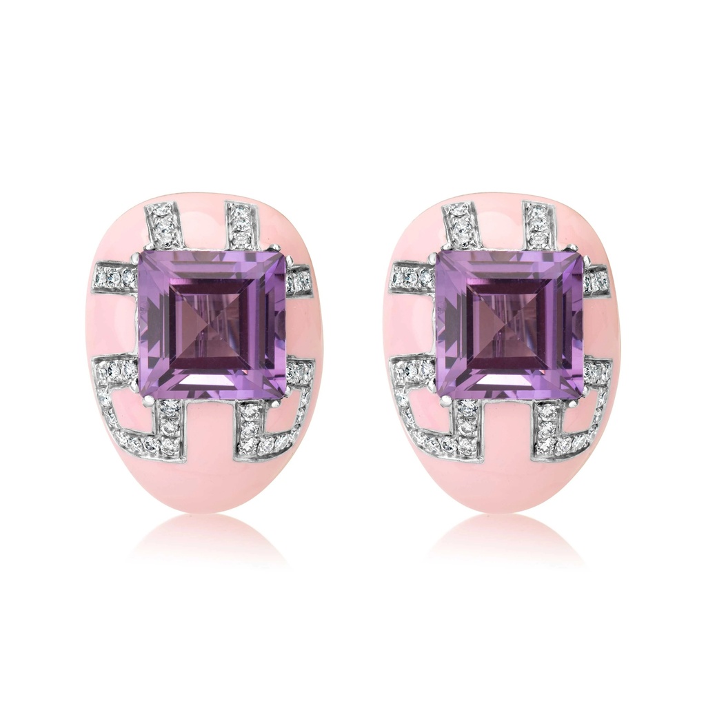 White Gold Alia Amethyst Earrings