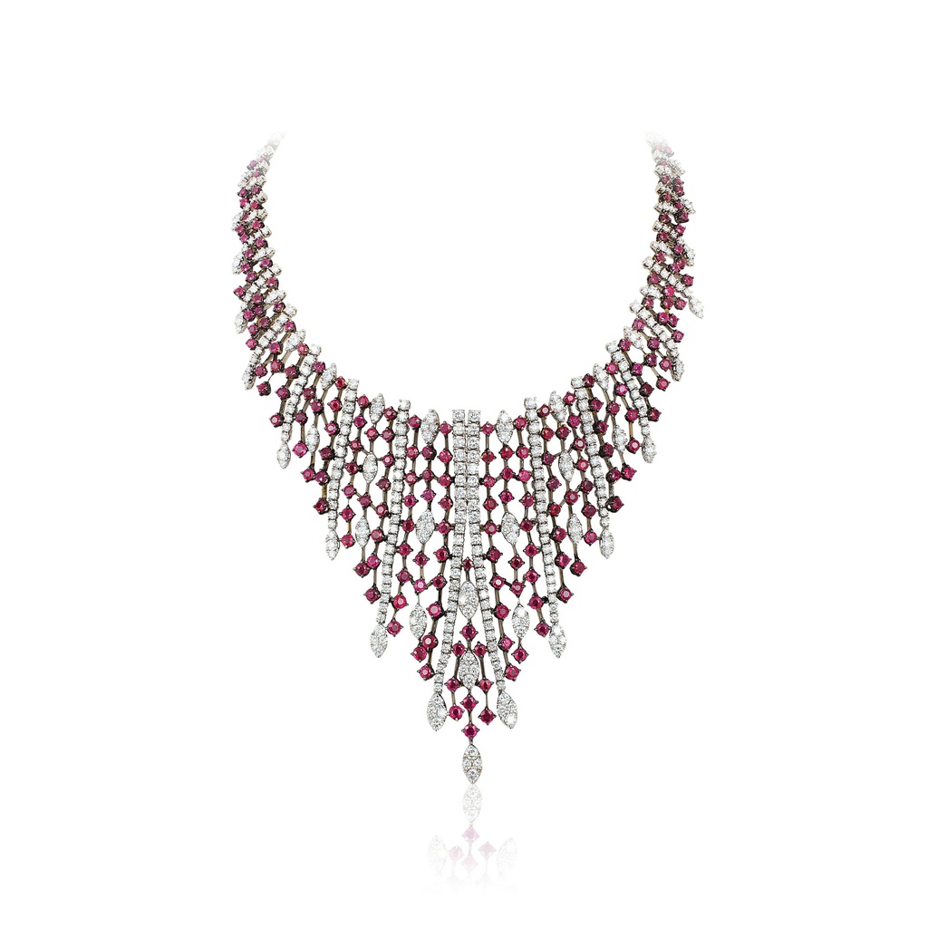White Gold Amóre Fantasy Collar Necklace