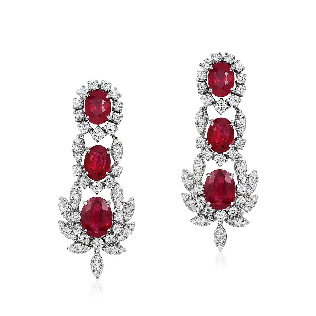 White Gold Amore Triple Drop Earrings