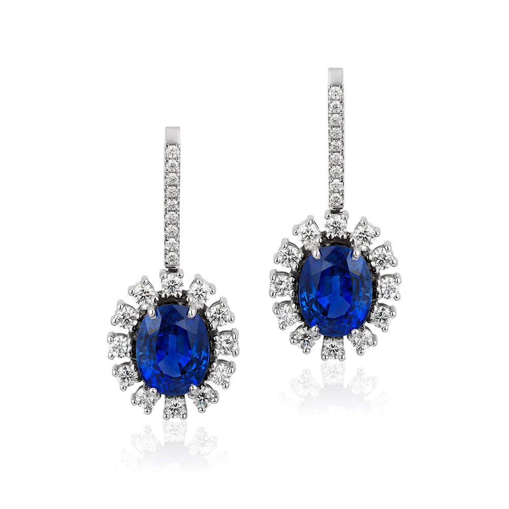 White Gold Bellona Sapphire Earrings