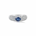 White Gold Blue Sapphire Engagement Ring