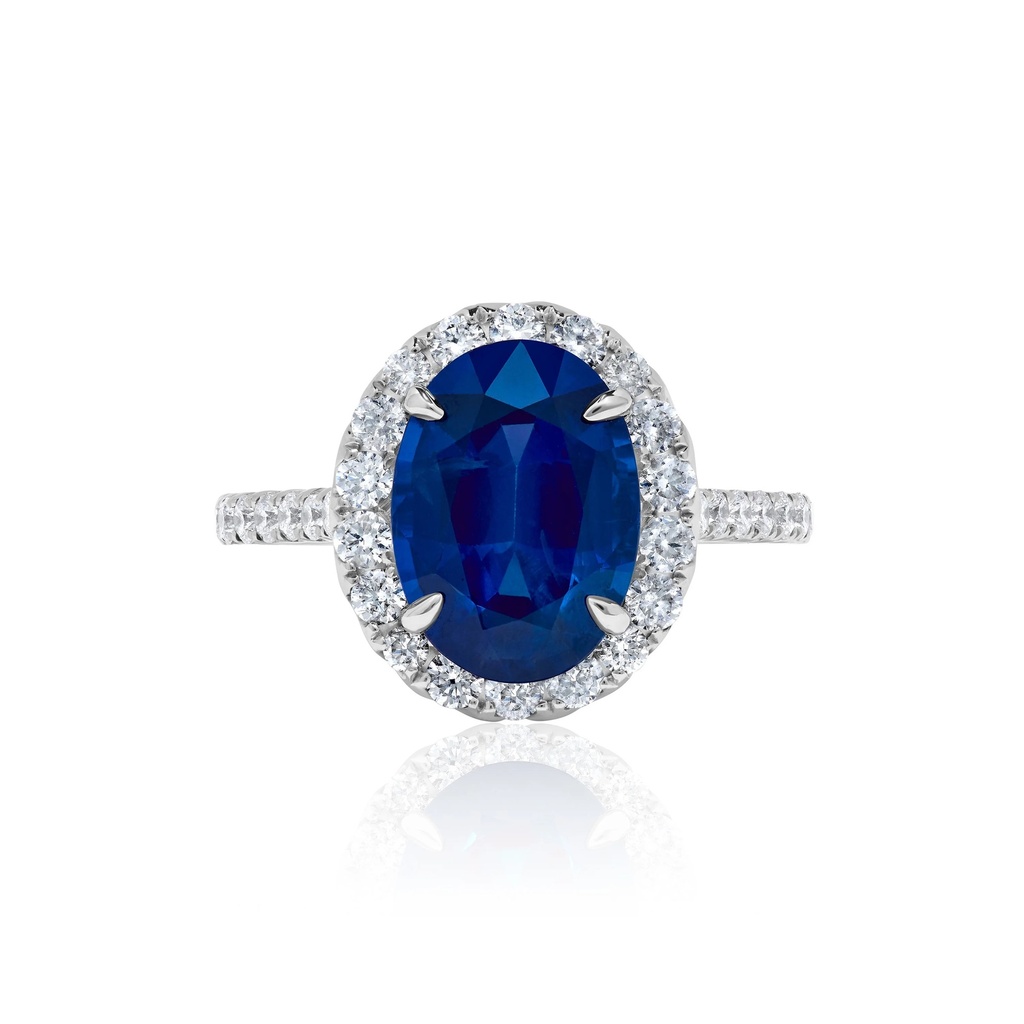 White Gold Blue Sapphire Ring
