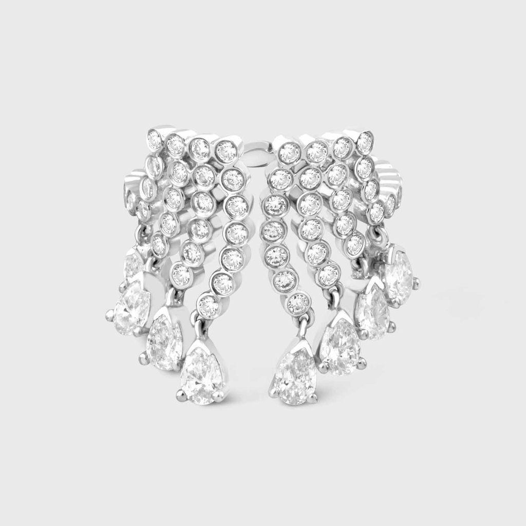 White Gold Cascade Ring