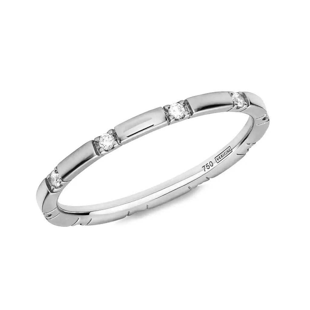 White Gold Diamond 10 Stone Skinny Eternity Ring