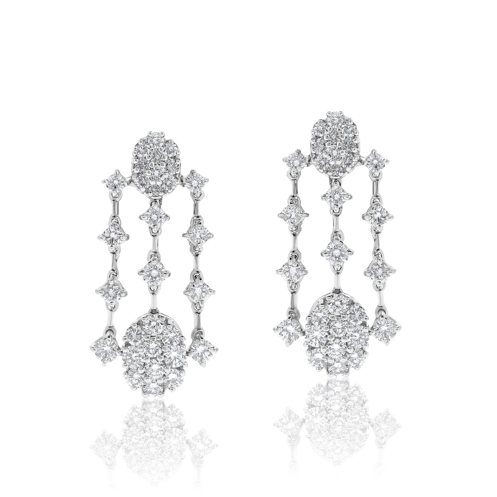 White Gold Diamond Drop Earrings