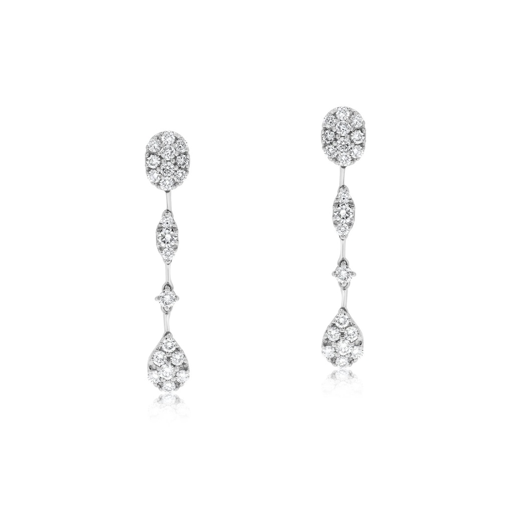 White Gold Diamond Drop Earrings