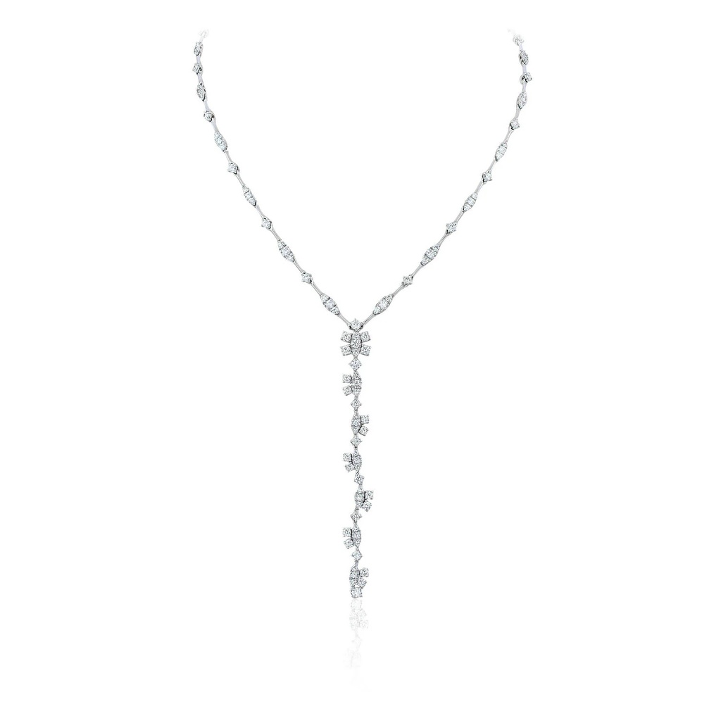 White Gold Diamond Lariat Necklace