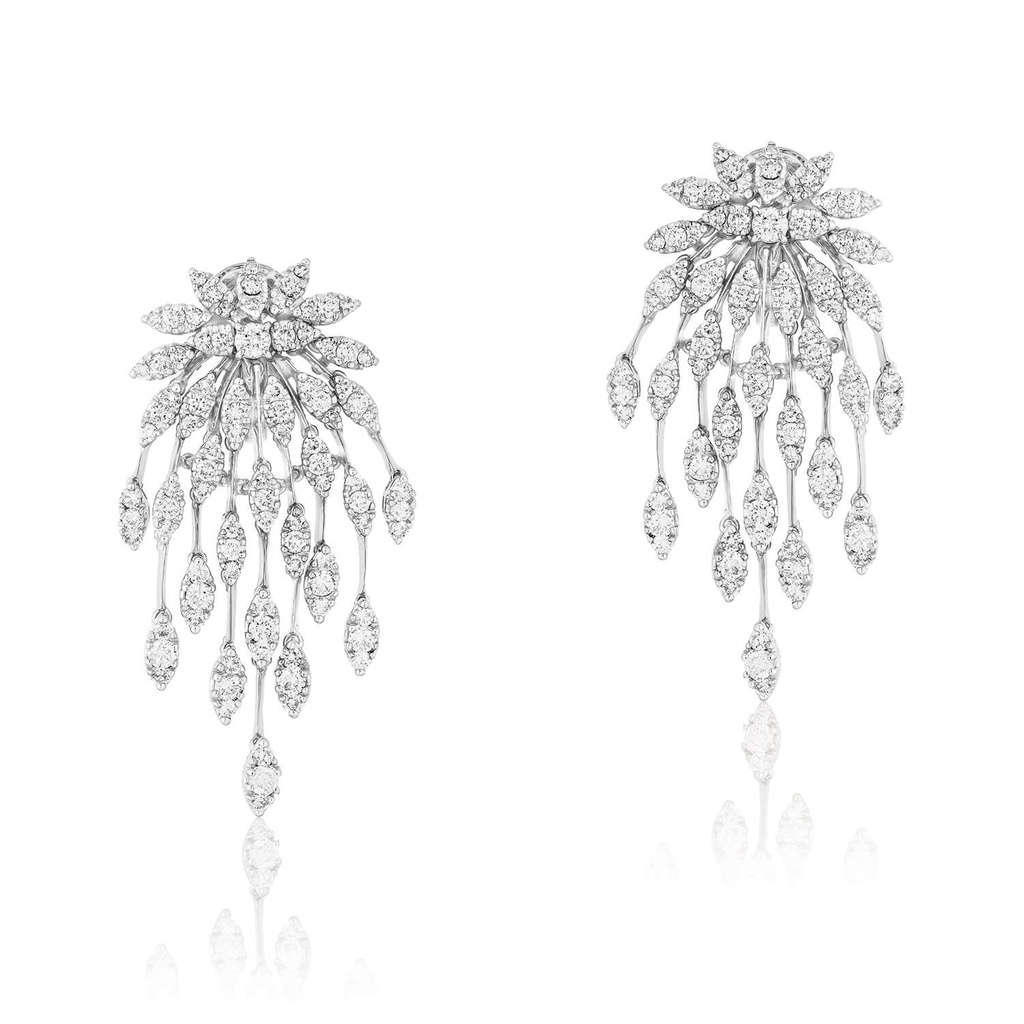 White Gold Diamond Spider Earrings
