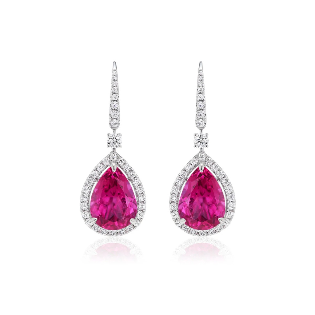 White Gold Elettra Rubellite Earrings