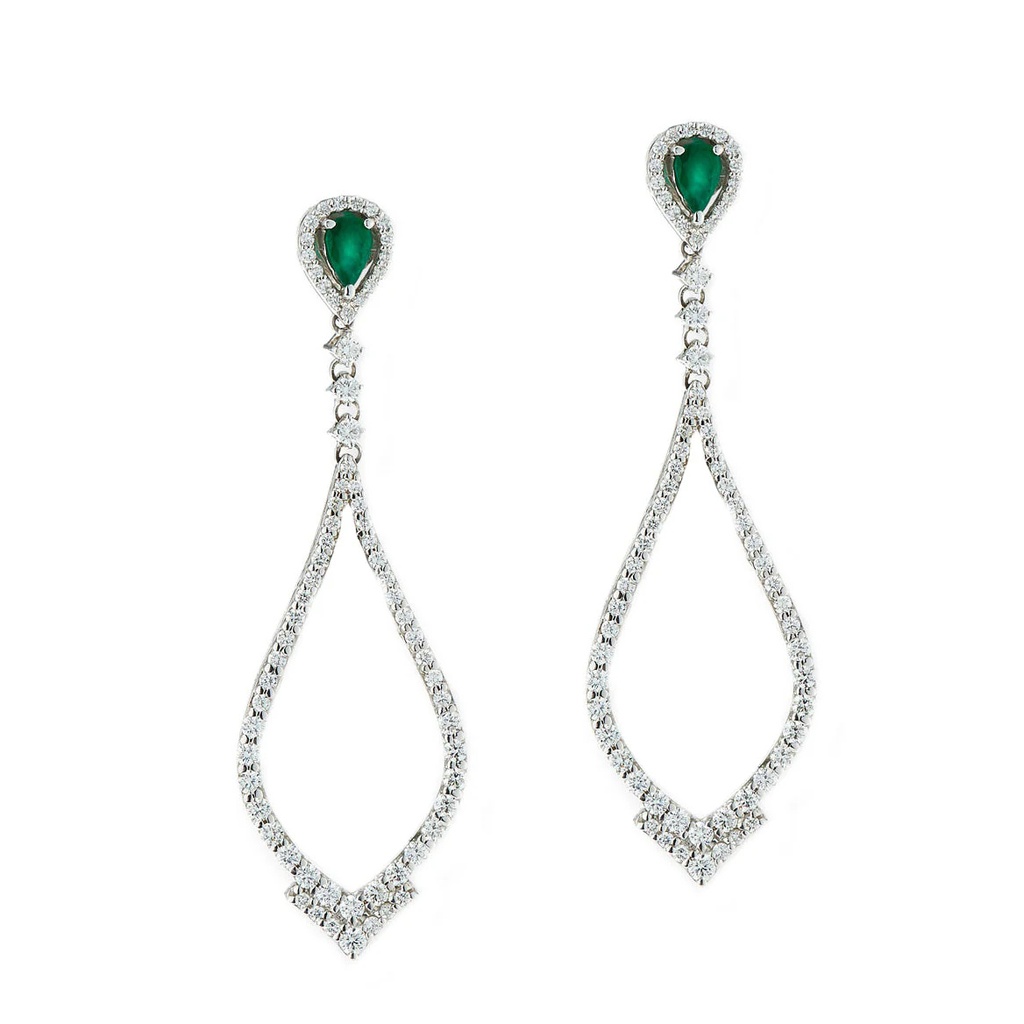 White Gold Garden Of Eden Diamond Drop Earrings