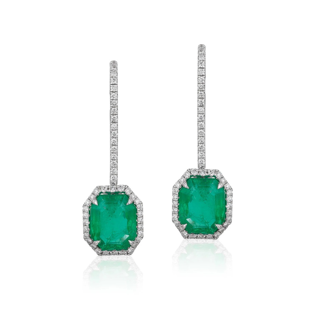 White Gold Larisa Emerald Earrings