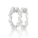 White Gold Mixed Cut Diamond Hoop Earrings