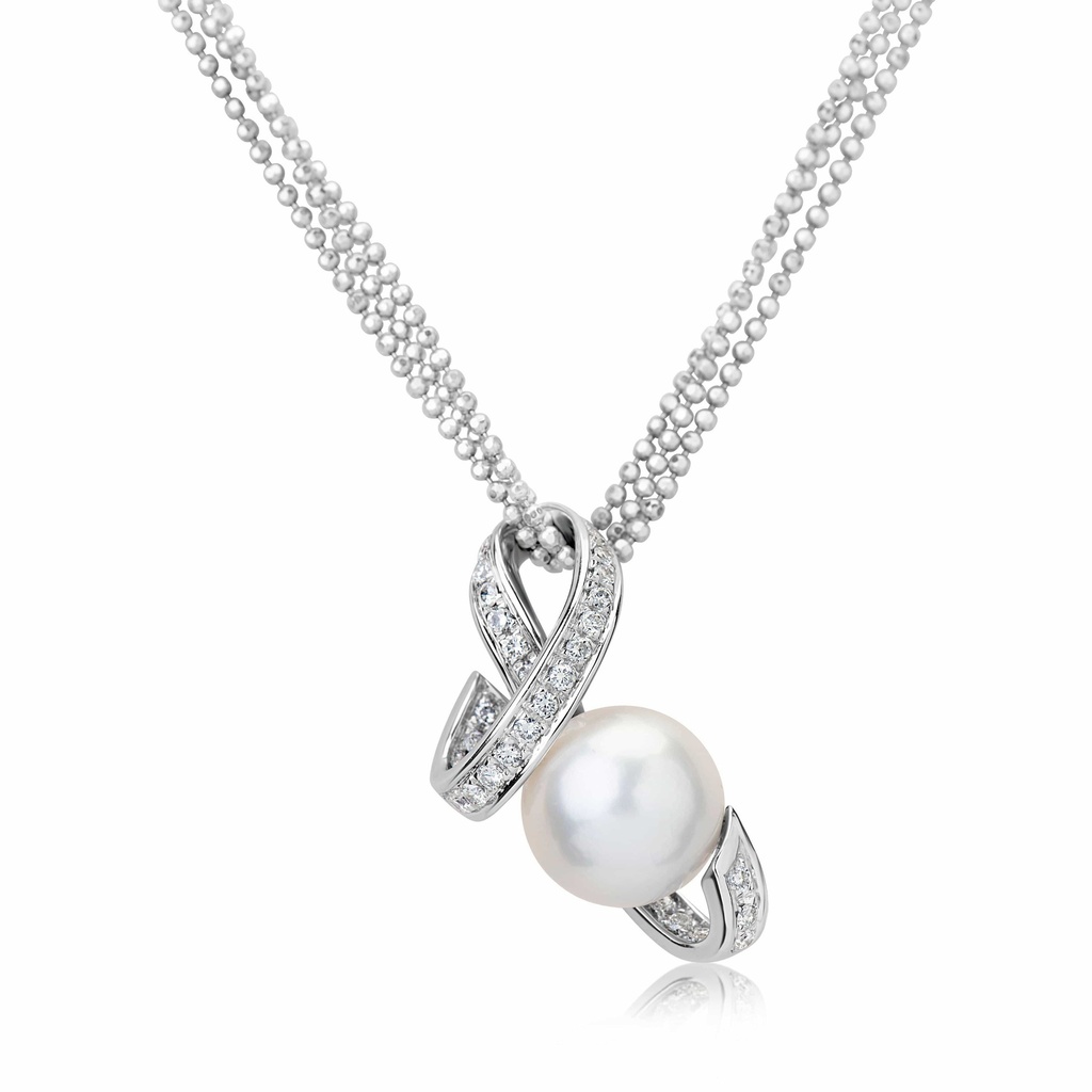 White Gold Pearl Drop Pendant