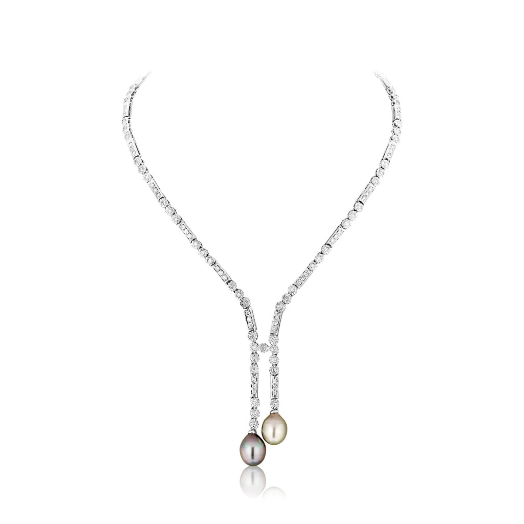 White Gold Perla Diamond Soft Drop Necklace