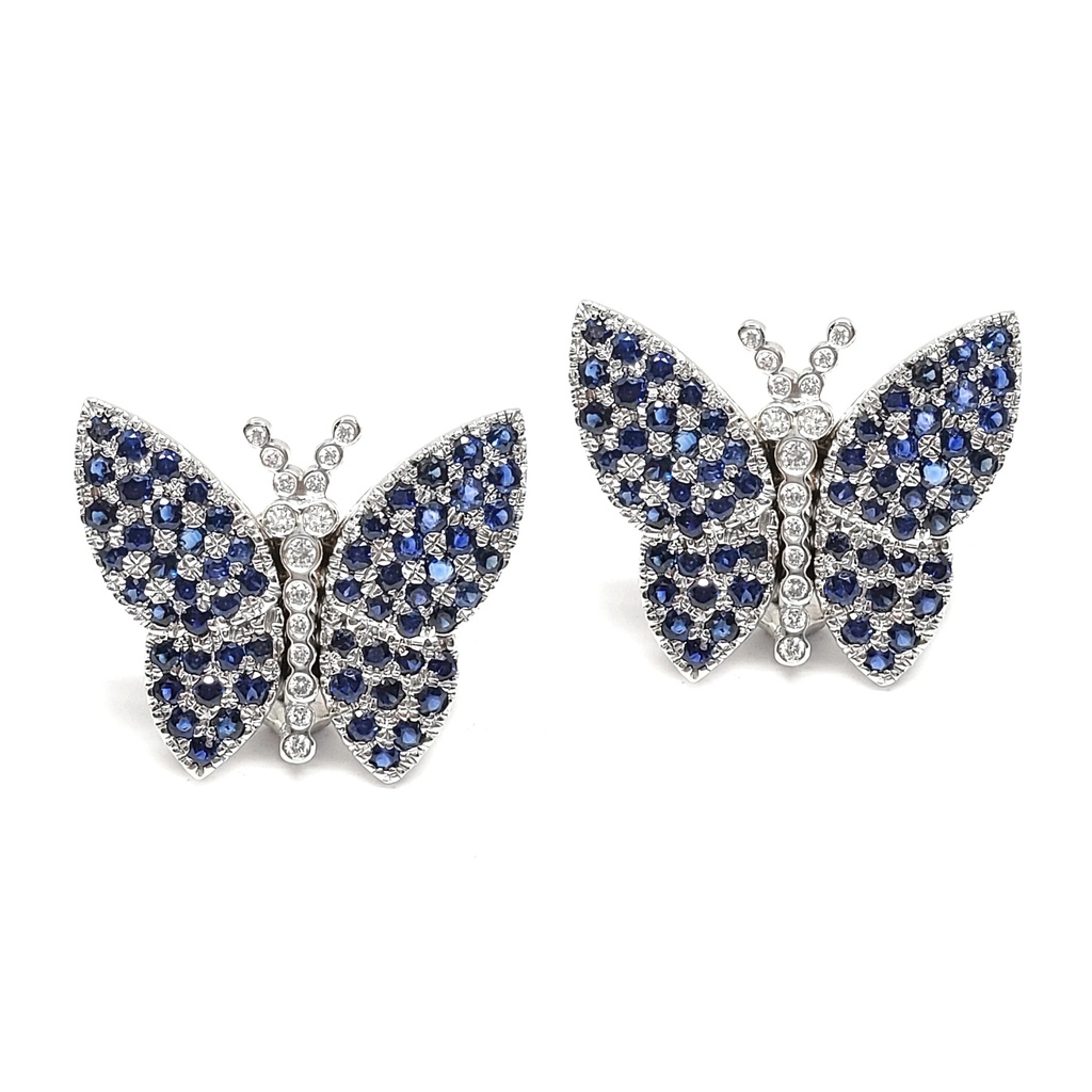 White Gold Primavera Butterfly Earring