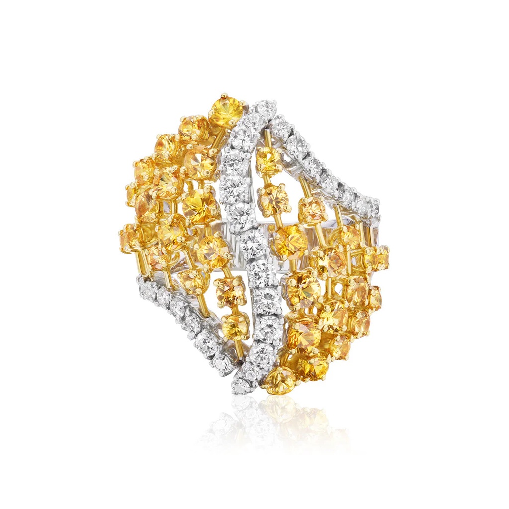 White Gold Primavera Yellow Sapphire Ring