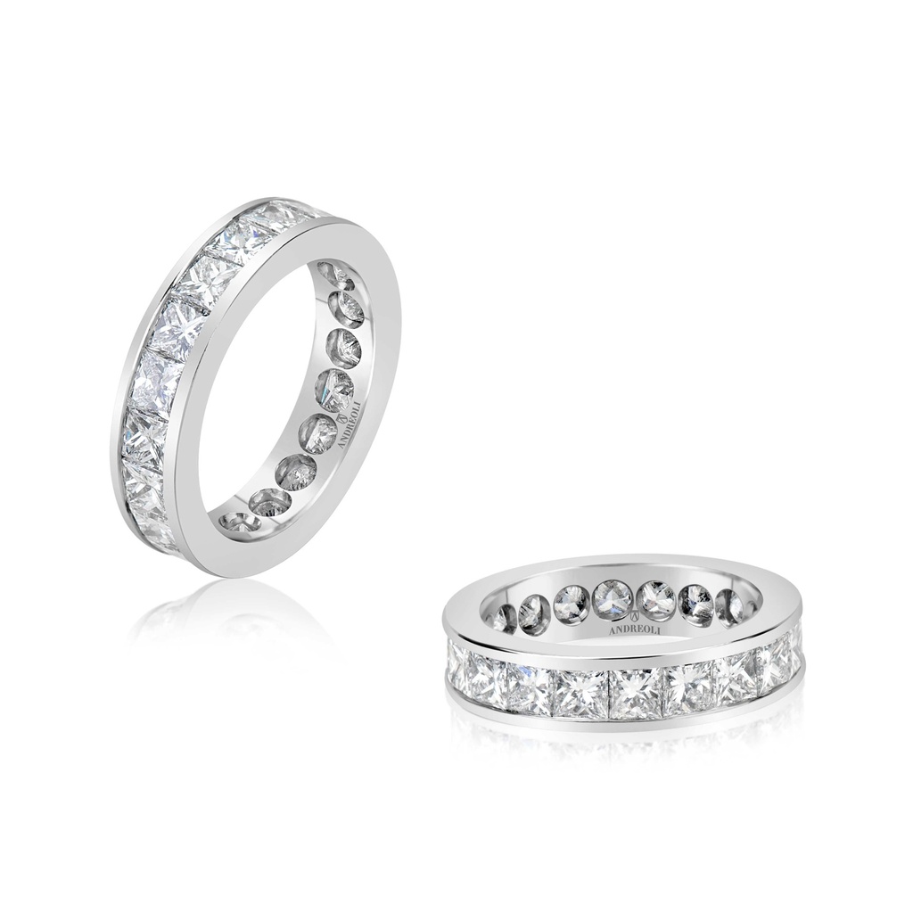 White Gold Princess Cut Diamond Eternity Band