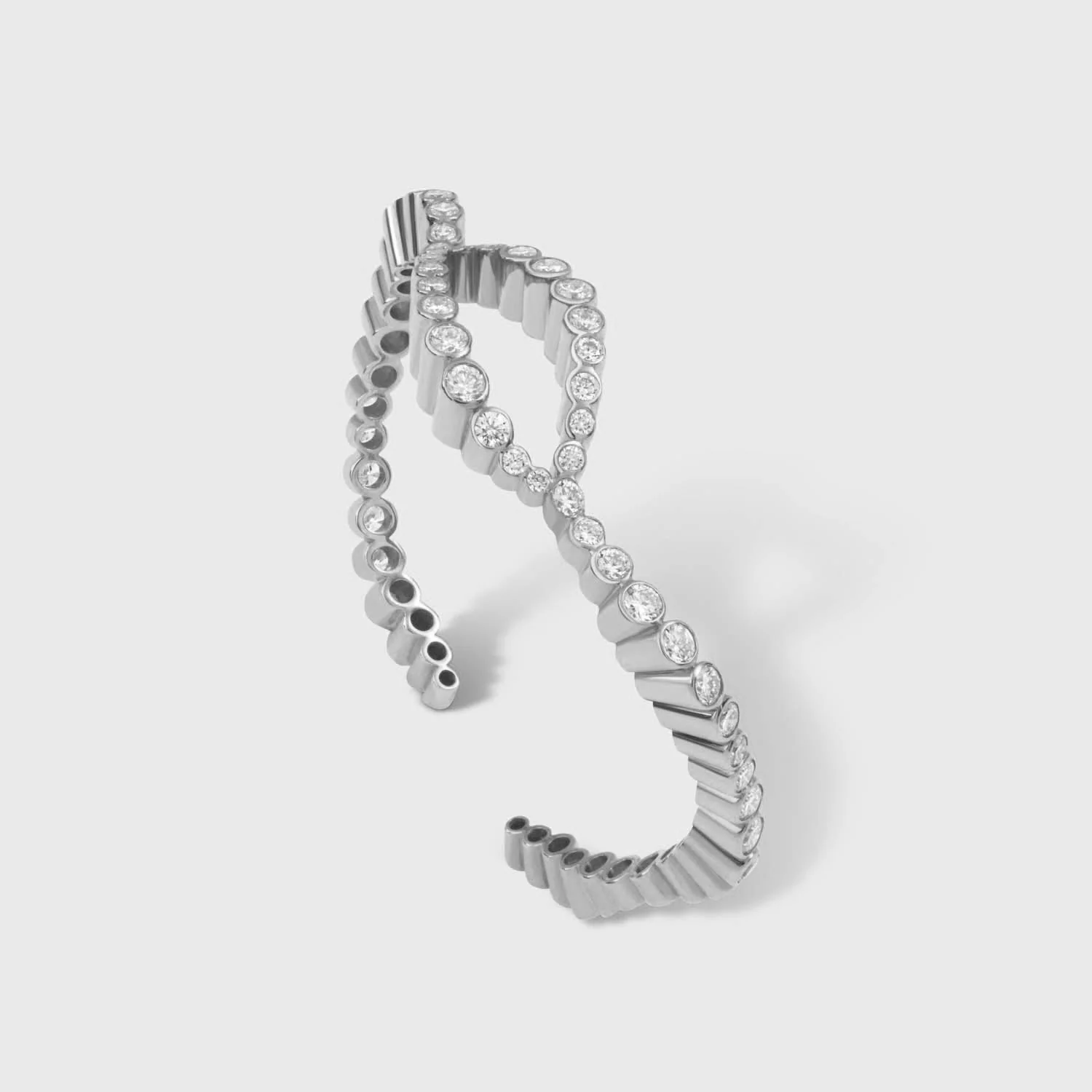 White Gold Riviere Bangle