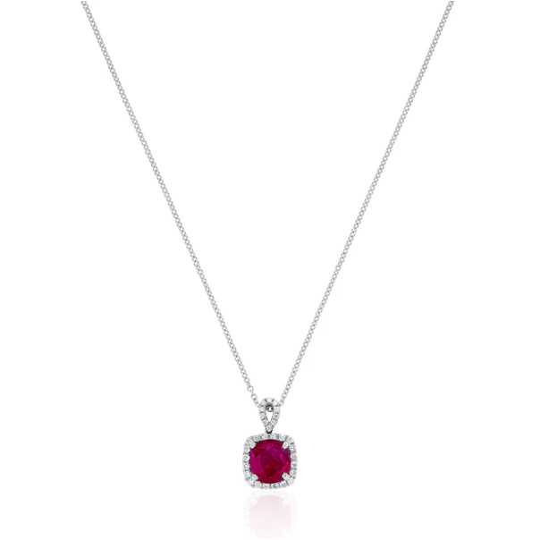 White Gold Ruby Pendant