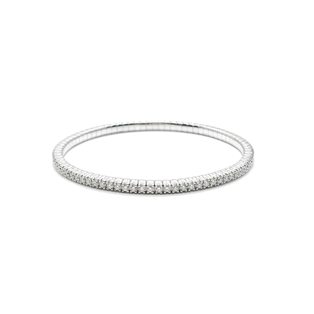 White Gold Stretch Tennis Bracelet