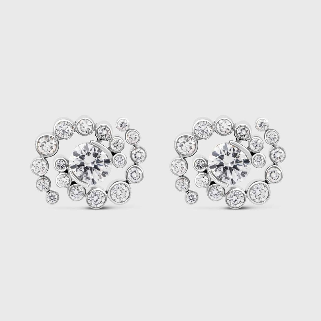 White Gold Whirlwind Earrings