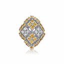 White Gold Yellow Sapphire And Diamond Ring