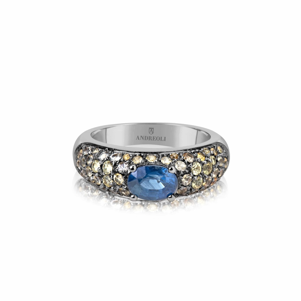 White Gold Yellow Sapphire Engagement Ring