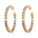 Yellow Gold Arcobaleno Sapphire Hoops