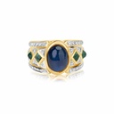 Yellow Gold Cabochon Sapphire Ring
