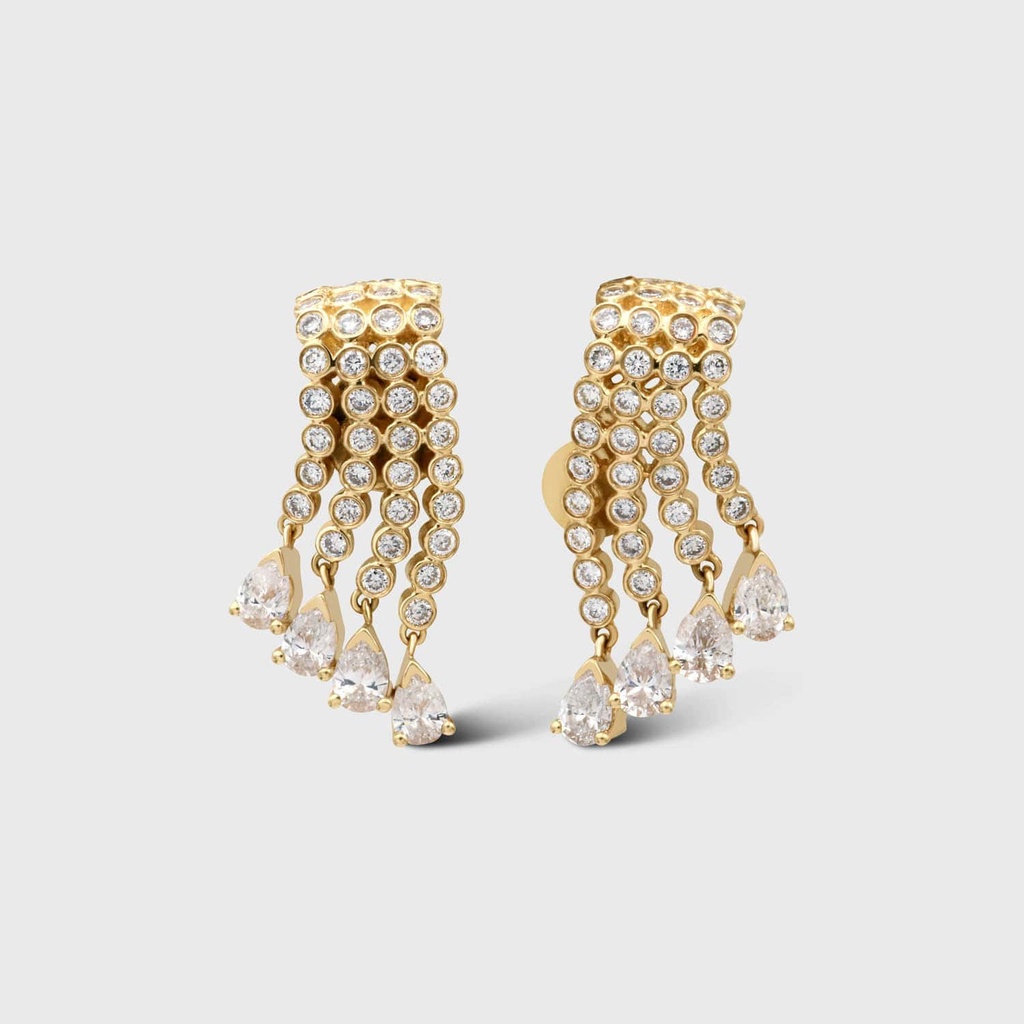 Yellow Gold Cascade Earrings