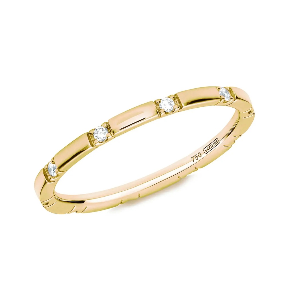 Yellow Gold Diamond 10 Stone Skinny Eternity Ring