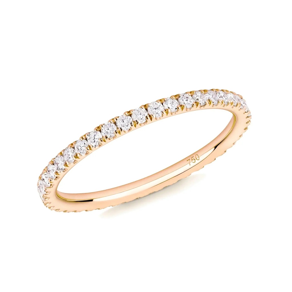 Yellow Gold Diamond Skinny Full Eternity Ring