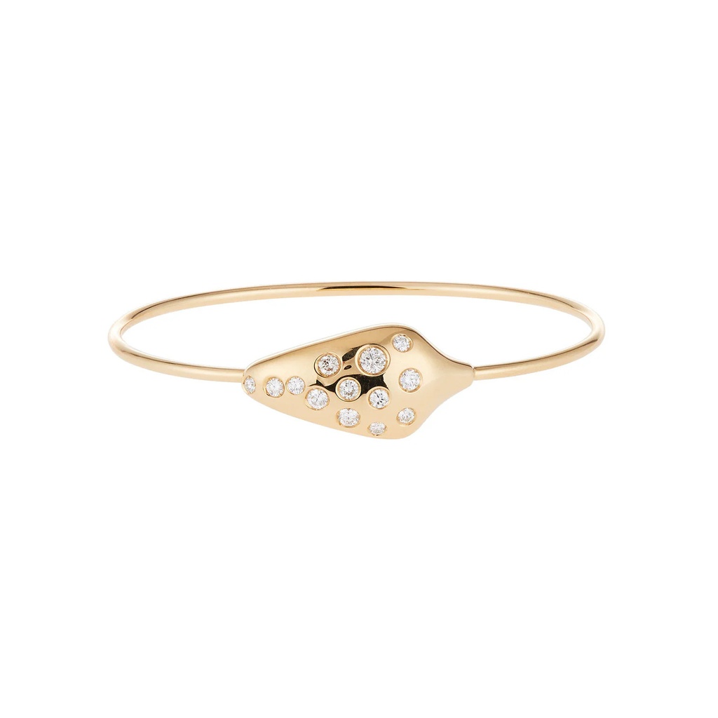 Yellow Gold Diamond Studded Bangle