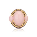 Yellow Gold Italian Coral And Pink Sapphire Ring