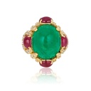 Yellow Gold Princessa Colombian Emerald Ring