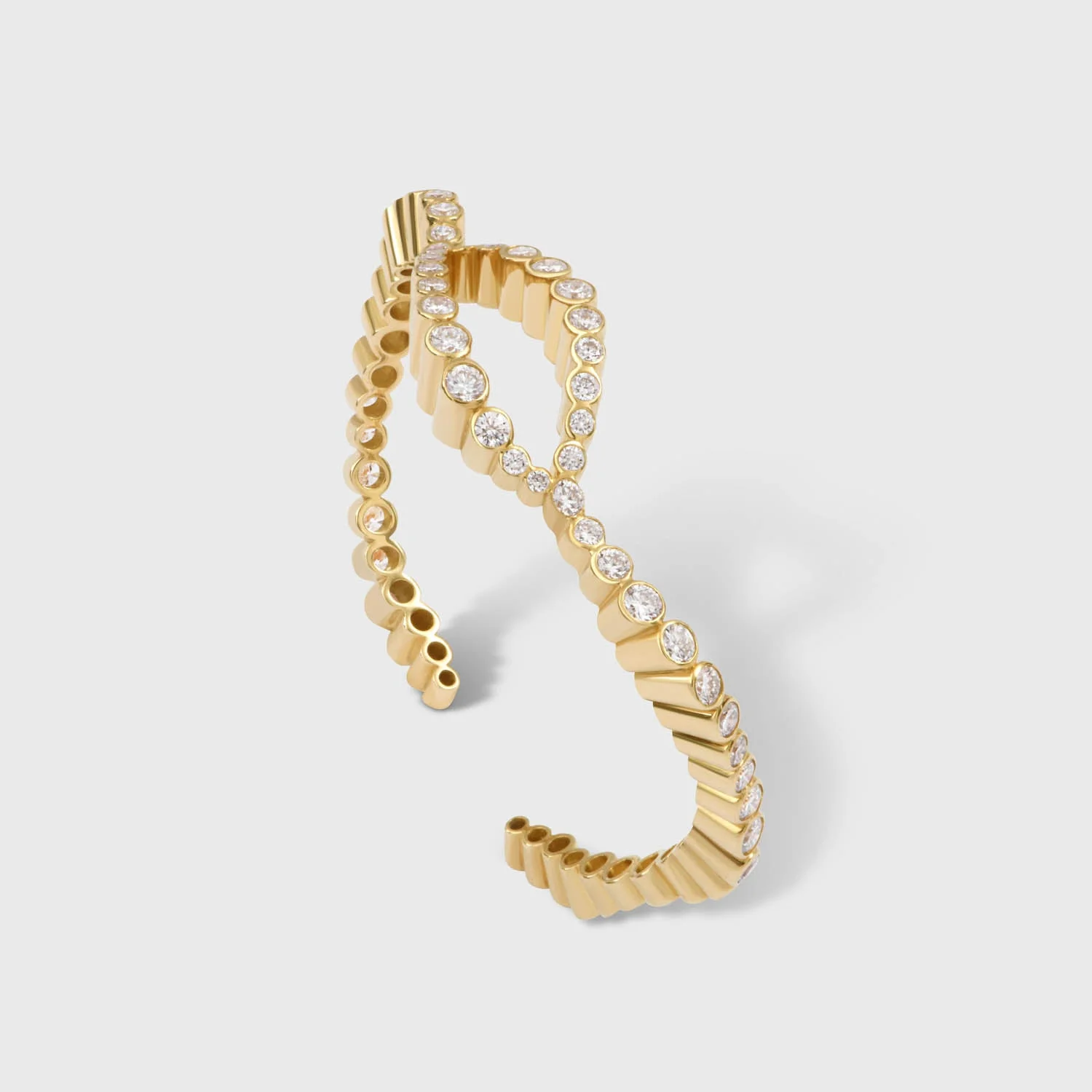Yellow Gold Riviere Bangle