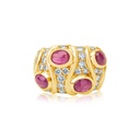 Yellow Gold Ruby Cabochon Ring
