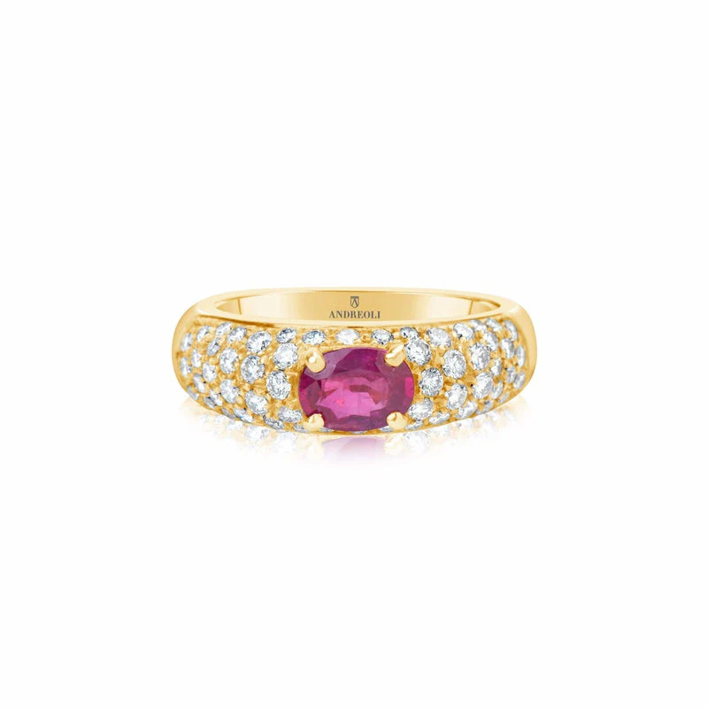 Yellow Gold Ruby Engagement Ring Yellow Gold