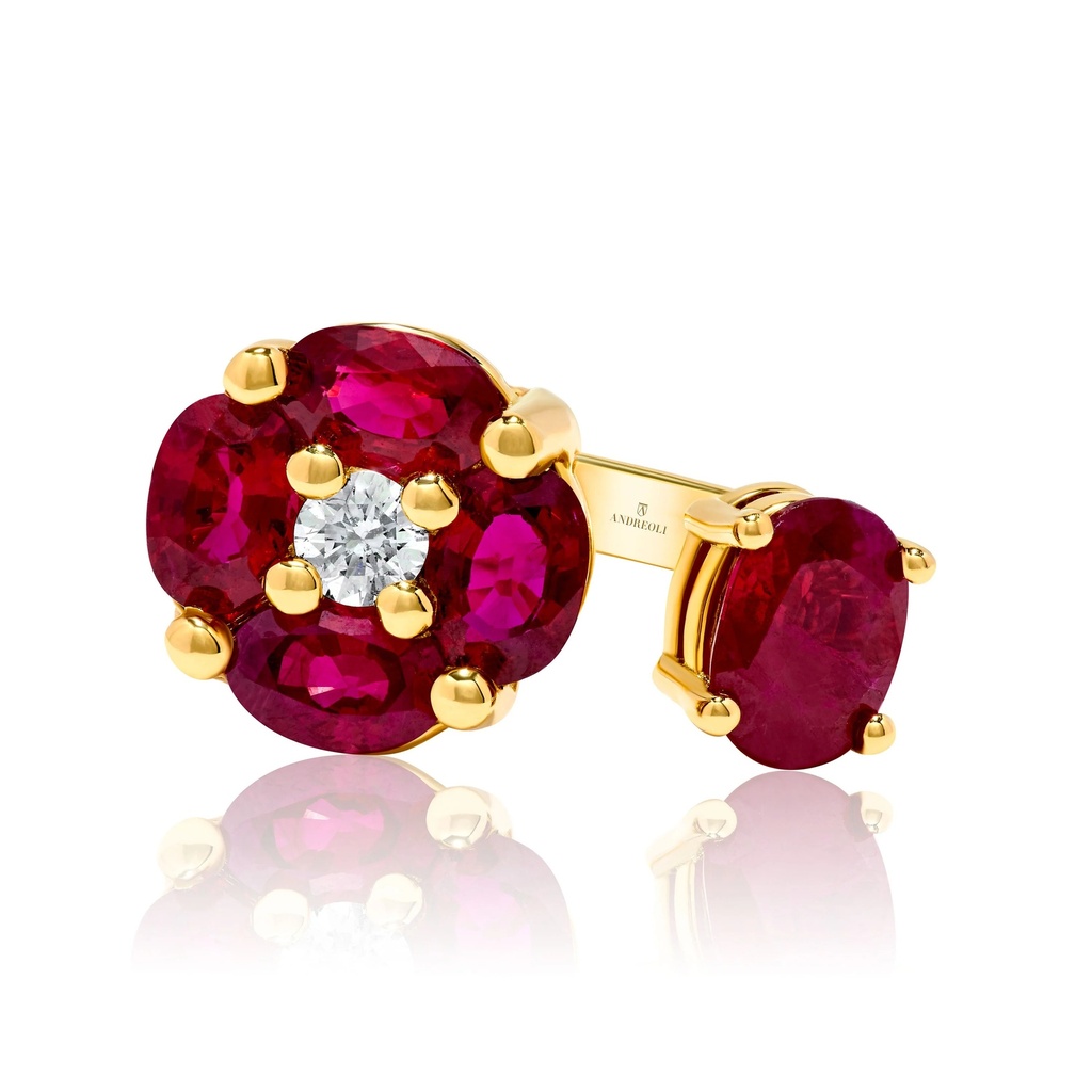 Yellow Gold Ruby Flora Ring