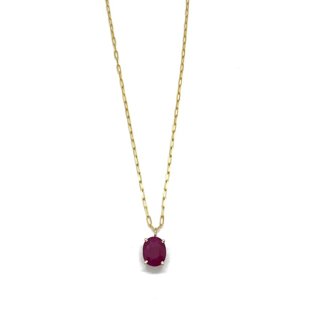Yellow Gold Ruby Pendant