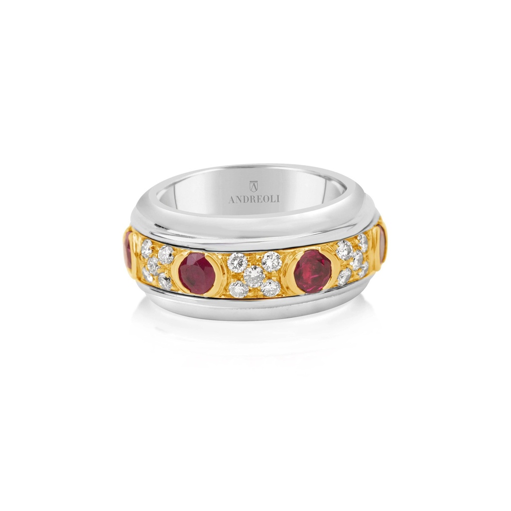 Yellow Gold Ruby Spinning Ring