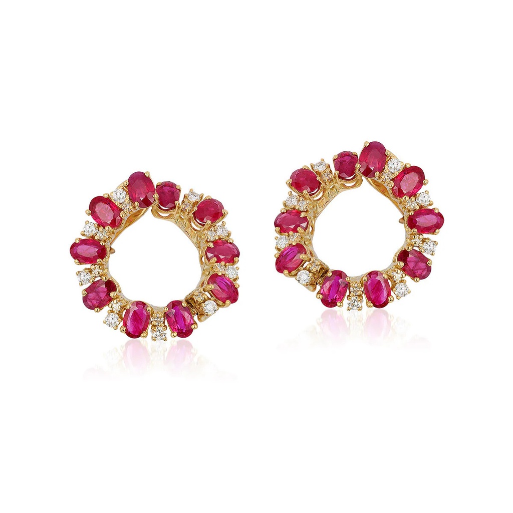 Yellow Gold Ryna Ruby Earrings