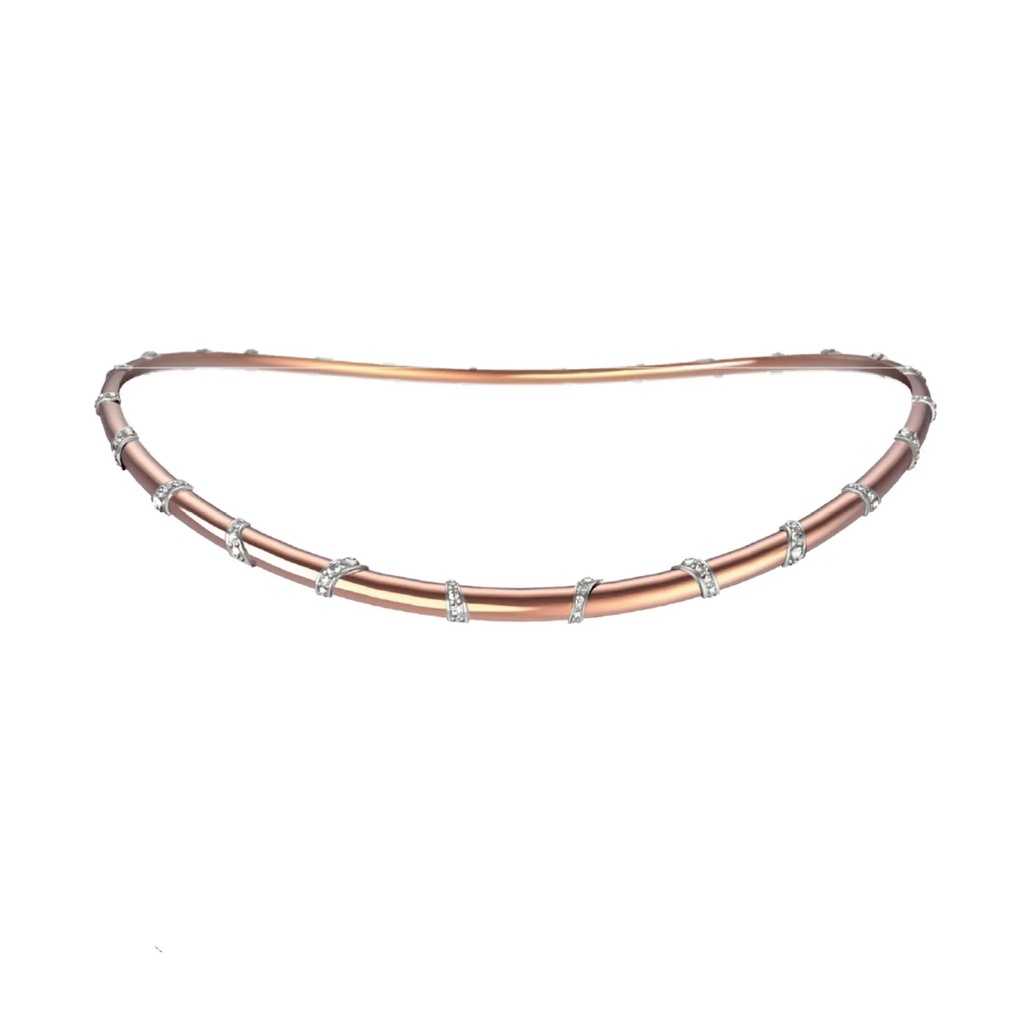 Caresse de Croco Light Pavé Diamond Necklace - Rose Gold