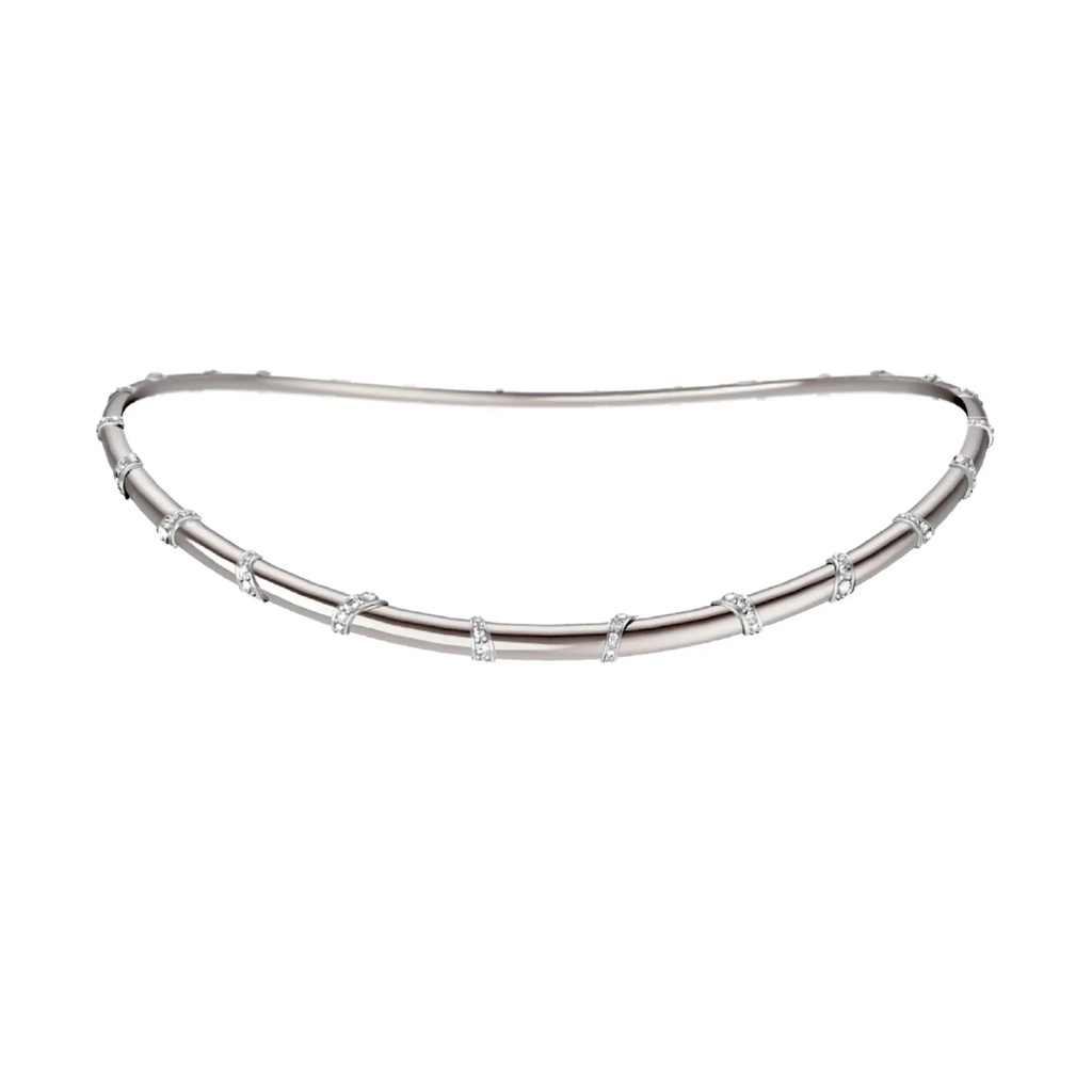 Caresse de Croco Light Pave Diamond Necklace - White Gold