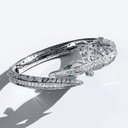 Croco Dream Full Pave Diamond Bracelet - White Gold