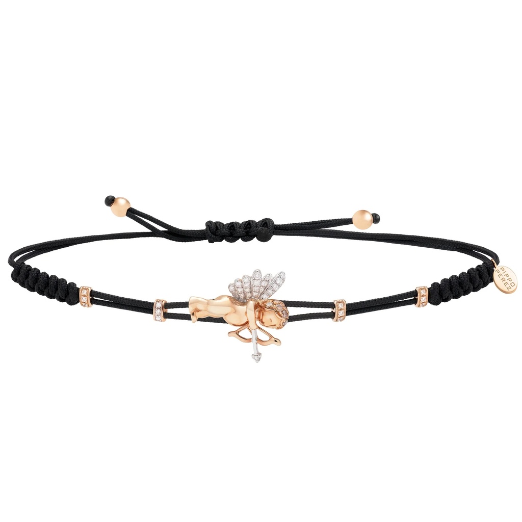 Rose Gold Cupid Cord Bracelet Diamond