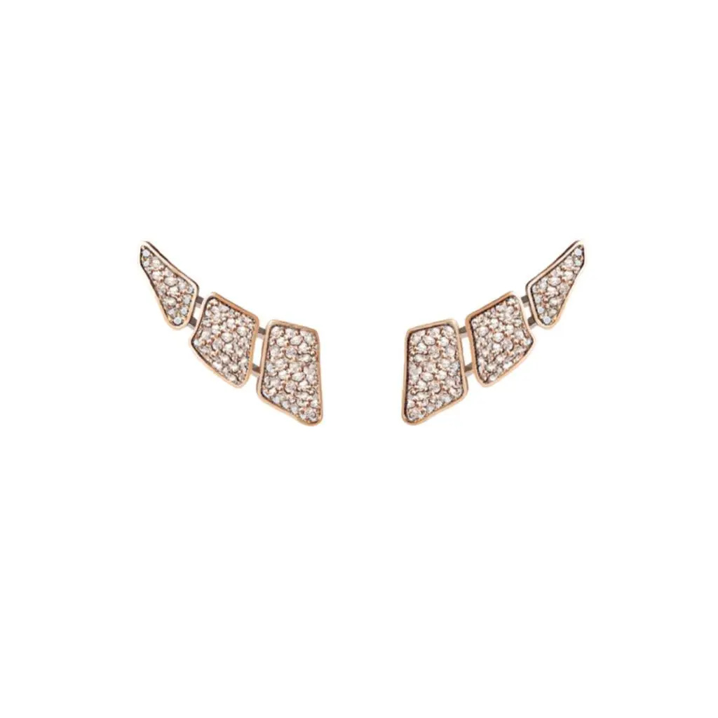 Skin 3 Elements Full Pavé Diamond Earrings - Rose Gold