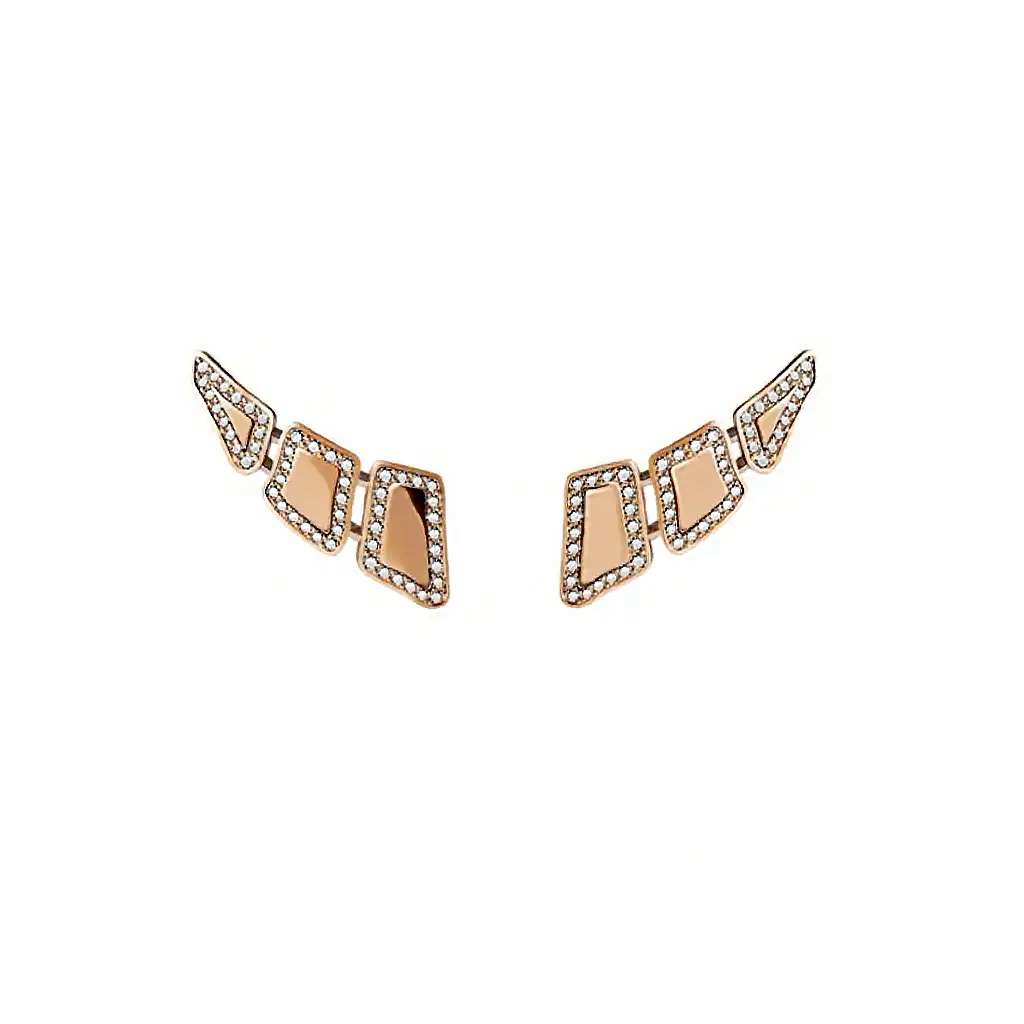 Skin 3 Elements Light Pavé Diamond Earrings - Rose Gold